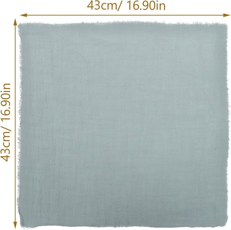 مناديل عشاء من البوليستر باللون الرمادي والأخضر بحواف شرابة قابلة للغسل لحفلات الزفاف والمنزل والمطعم - Image 2